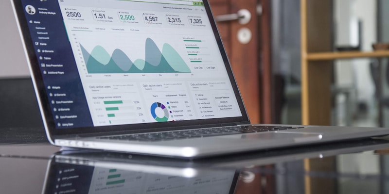Funnel analysis and conversion performance charts on screen